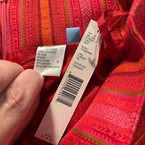 Antonio Melani Women's Colorful Pencil Skirt ~ Rose/Tangerine ~ 2 ~ NWT - Picture 4 of 4